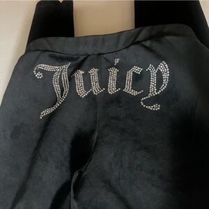 Juicy Couture Black Track Pants with Rhinestone Detail